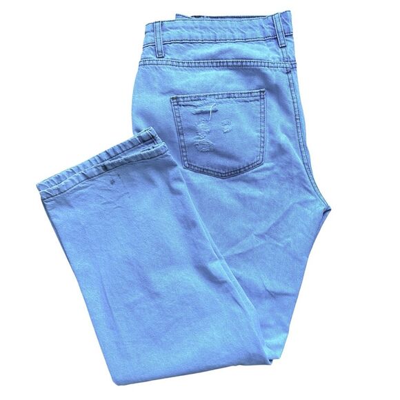 Levi’s Low-Rise Straight Light Wash Distressed Blue Jeans - Size 12 denim indie - Picture 2 of 4